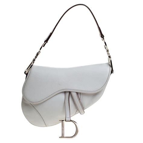 white leather dior saddle bag|Dior saddle bag street style.